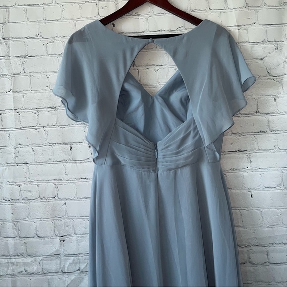 Azazie Light Blue Polyester Formal Dress with Slit size 10 - Picture 10 of 11